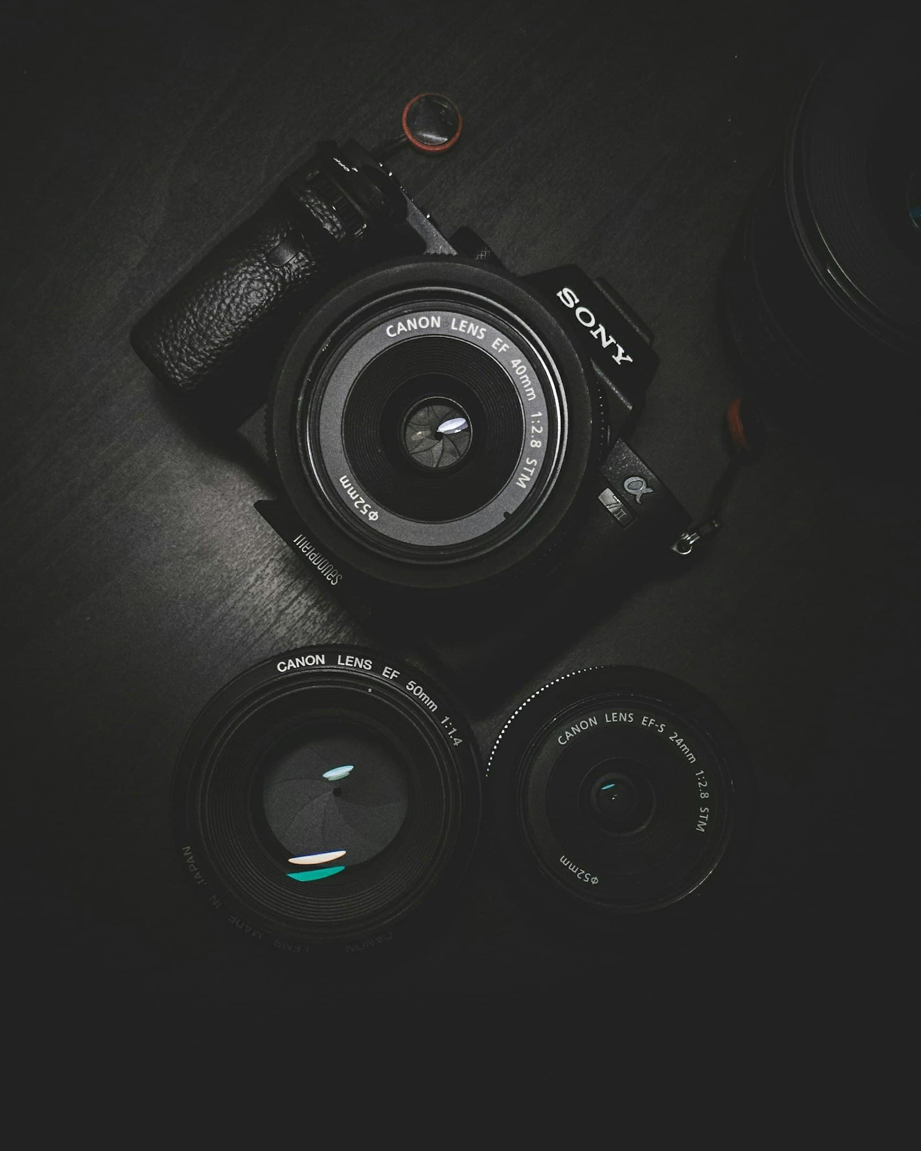 Professional camera lens prepared for rental
